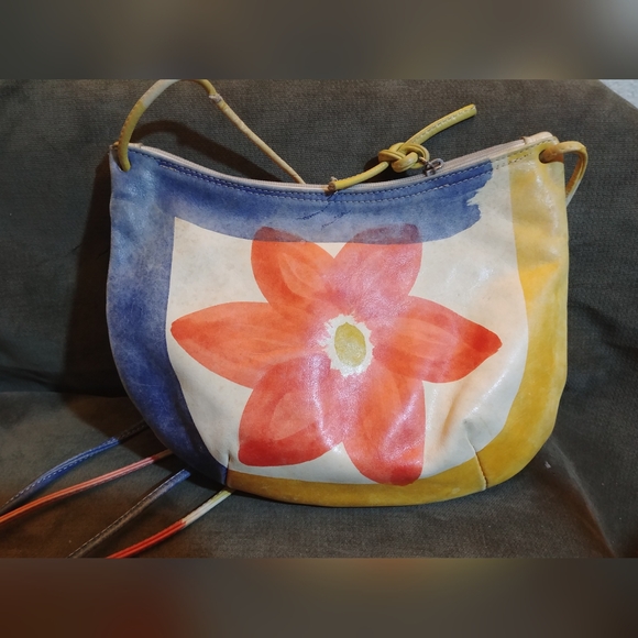 Astore Leather Floral Italian Women's Bag - Picture 3 of 5